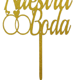 Pinche fibrofacil frase nuestra boda Dorado x1