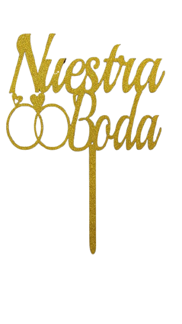 Pinche fibrofacil frase nuestra boda Dorado x1