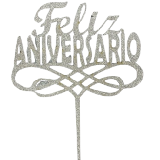 Pinche fibrofacil frase feliz aniversario Plateada x1