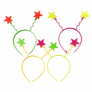 Vincha plastica fluo con estrellas x1