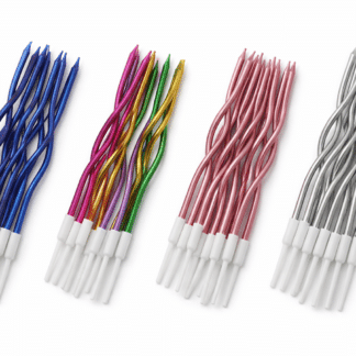 Blister vela pinche con ondas metalizada varios colores x12