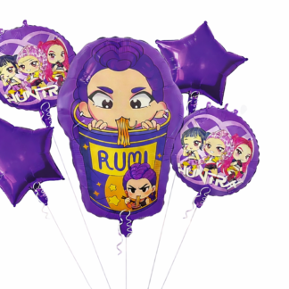 Kit globos personaje guerrera k pop rumi 5 piezas x1