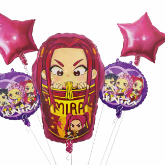 Kit globos personaje guerrera k pop mira 5 piezas x1