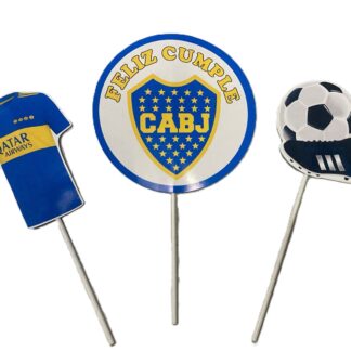 Pinche adorno set feliz cumple boca calumi x3