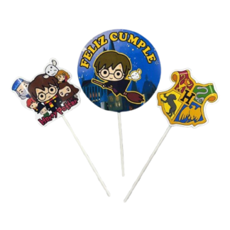 Pinche adorno set feliz cumple harry potter x3
