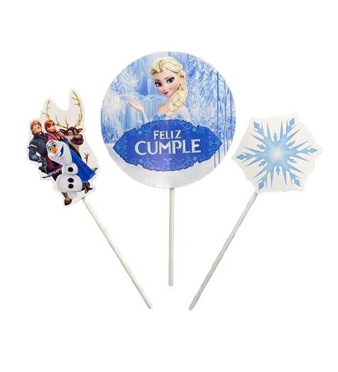 Pinche adorno set feliz cumple frozen x3