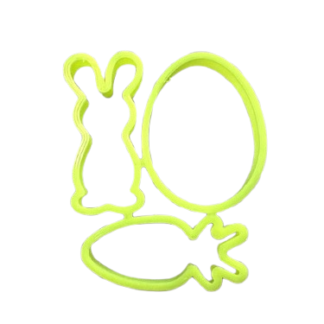 Cortante marcador plastico 3d set pascuas ( conejo-huevo-zanahoria) x3