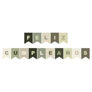 Banderin feliz cumpleaños paleta tricolor verde x1