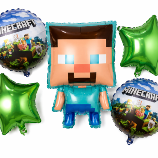 Kit globos personaje minecraft 5pc x1
