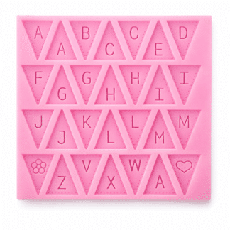 Molde silicona banderines abecedario x1