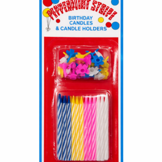 Velas 5,5 cm Rayadas multicolor Cortas X24