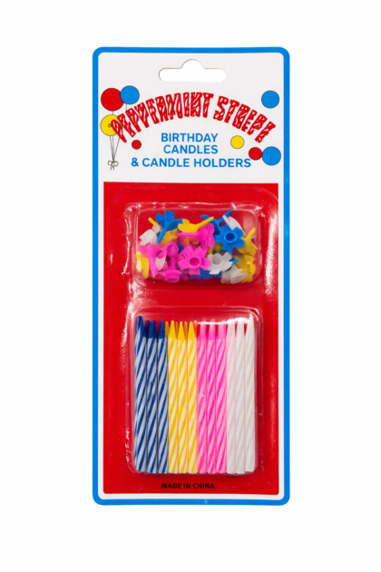 Velas 5,5 cm Rayadas multicolor Cortas X24