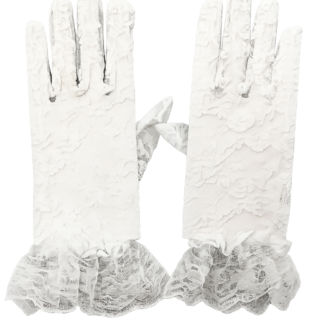 Guantes de encaje blanco x1
