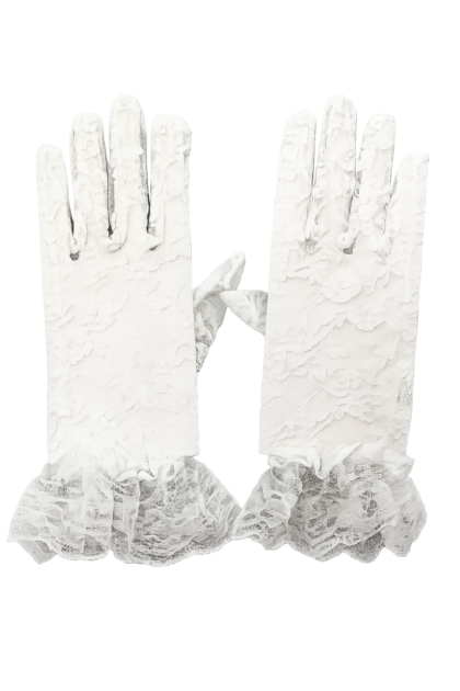 Guantes de encaje blanco x1