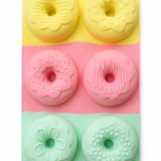 Molde silicona 6 donas surtidas x1
