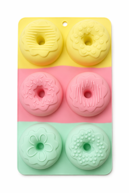 Molde silicona 6 donas surtidas x1
