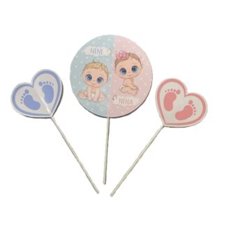 Pinche adorno set revelacion de genero bebes calumi x3