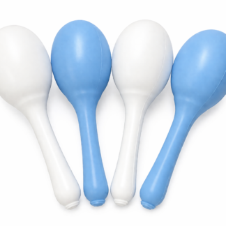 Maraca celeste y blanca x1