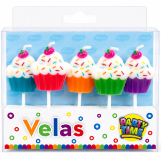 Velas cupcake con grana pt x5