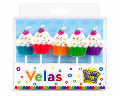 Velas cupcake con grana pt x5