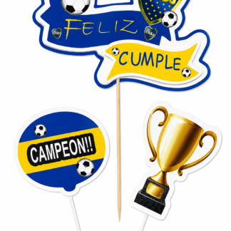Adorno set feliz cumple 3d boca x3