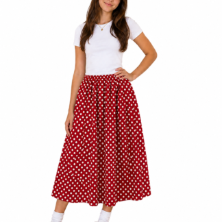 Pollera candombera roja a lunares Adulto Fantasy x1