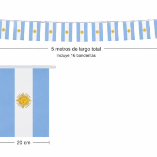 Banderin banderas argentina x1 5mts aprox