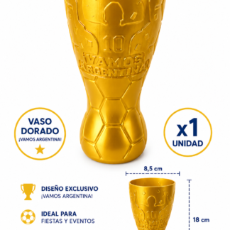 Vaso copa mundial dorado x1