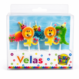 Velas animalitos de fiesta pt x5
