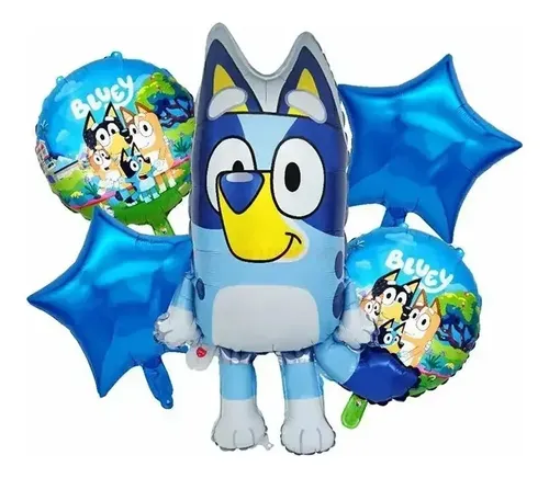 Kit globos personaje bluey 5 piezas x1
