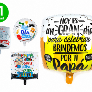 Globo metalizado redondo dia del padre surtido 45cm x1