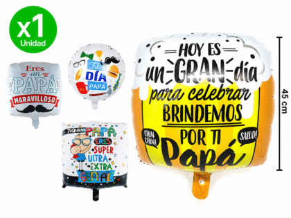 Globo metalizado redondo dia del padre surtido 45cm x1