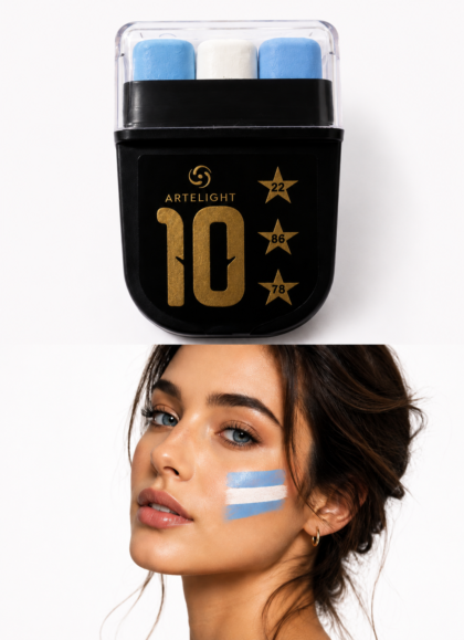 Maquillaje artistico bandera argentina artelight x1