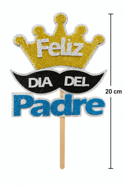 Pinche goma eva con brillo 3d feliz dia del padre x1