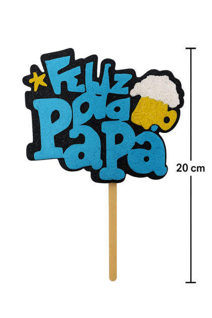 Pinche goma eva con brillo 3d feliz dia papa x1