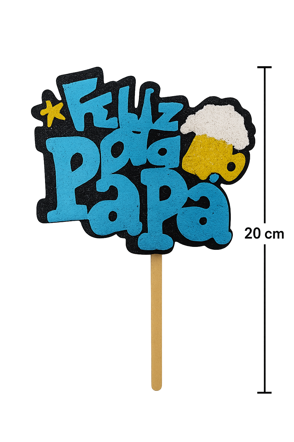 Pinche goma eva con brillo 3d feliz dia papa x1