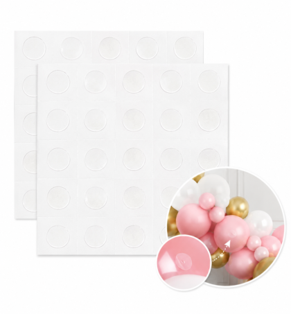 Plancha puntos adhesivos bifaz para globos x40