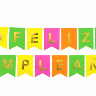 Banderin feliz cumpleaños fluo multicolor x1