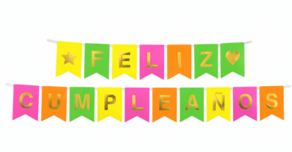 Banderin feliz cumpleaños fluo multicolor x1