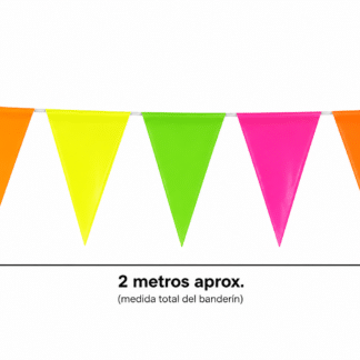 Banderin plastico triangular liso fluo x1