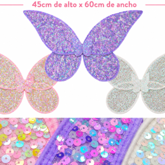 Alas de mariposa con lentejuelas x1