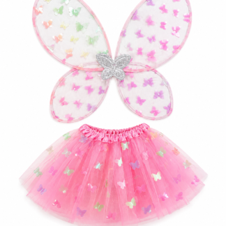 Set alas-tutu mariposa Rosa x1