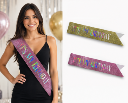 Banda it¨s my birthday brillo varios colores x1