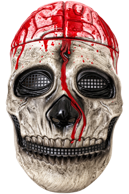 Careta rigida calavera con cerebro x1