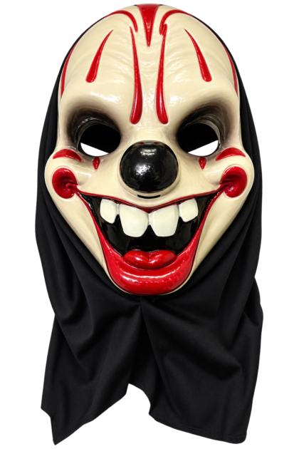 Careta rigida Payaso asesino con capucha x1