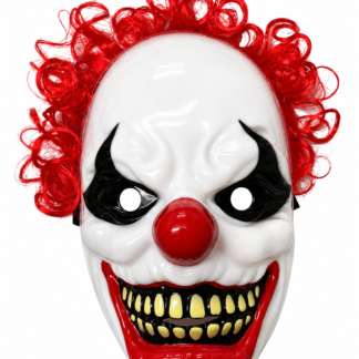 Careta rigida Payaso terror con pelo x1