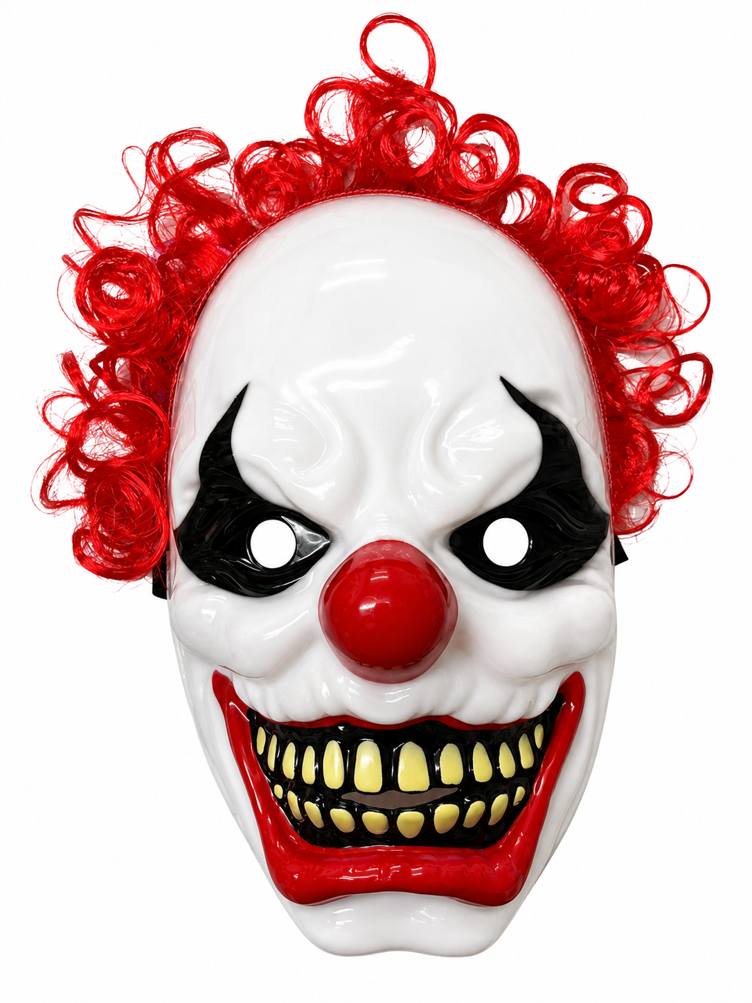 Careta rigida Payaso terror con pelo x1