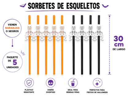 Sorbete esqueletos halloween x5
