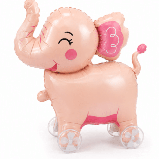 Globo forma elefante rosa con ruedas x1