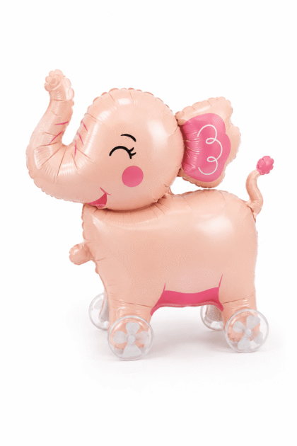 Globo forma elefante rosa con ruedas x1